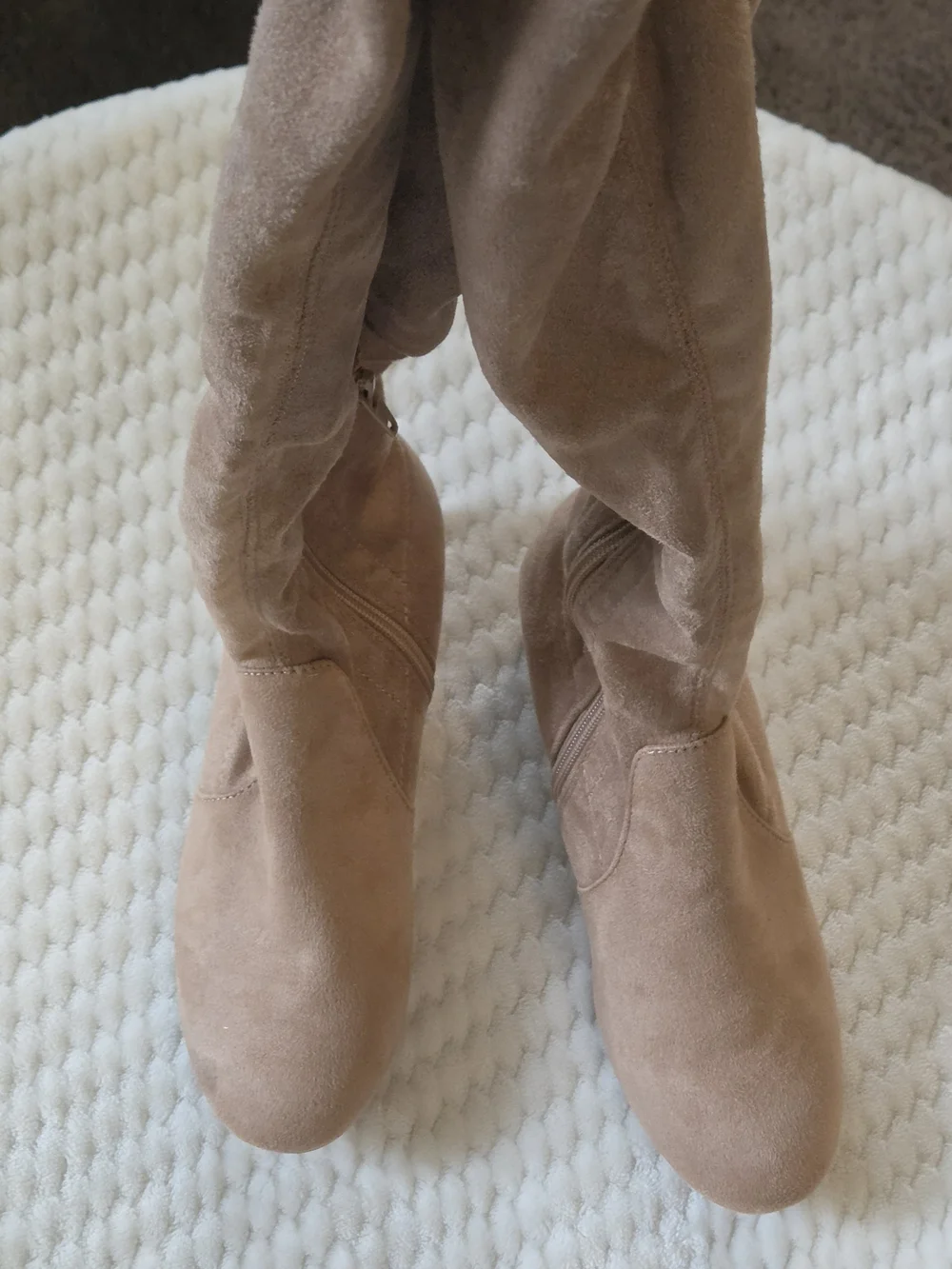 NWOT Over-the-Knee Block Heel Boots in Sand Color(6.5)
